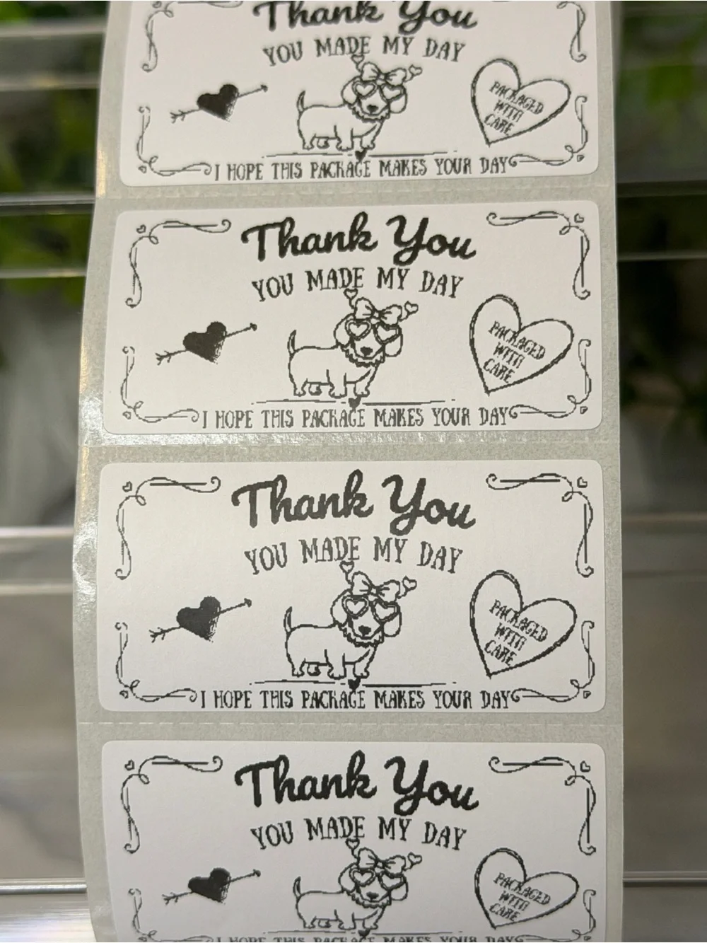 200 Dachshund Thank You Stickers 2x1 Packaged with Care Shipping Labels Cute